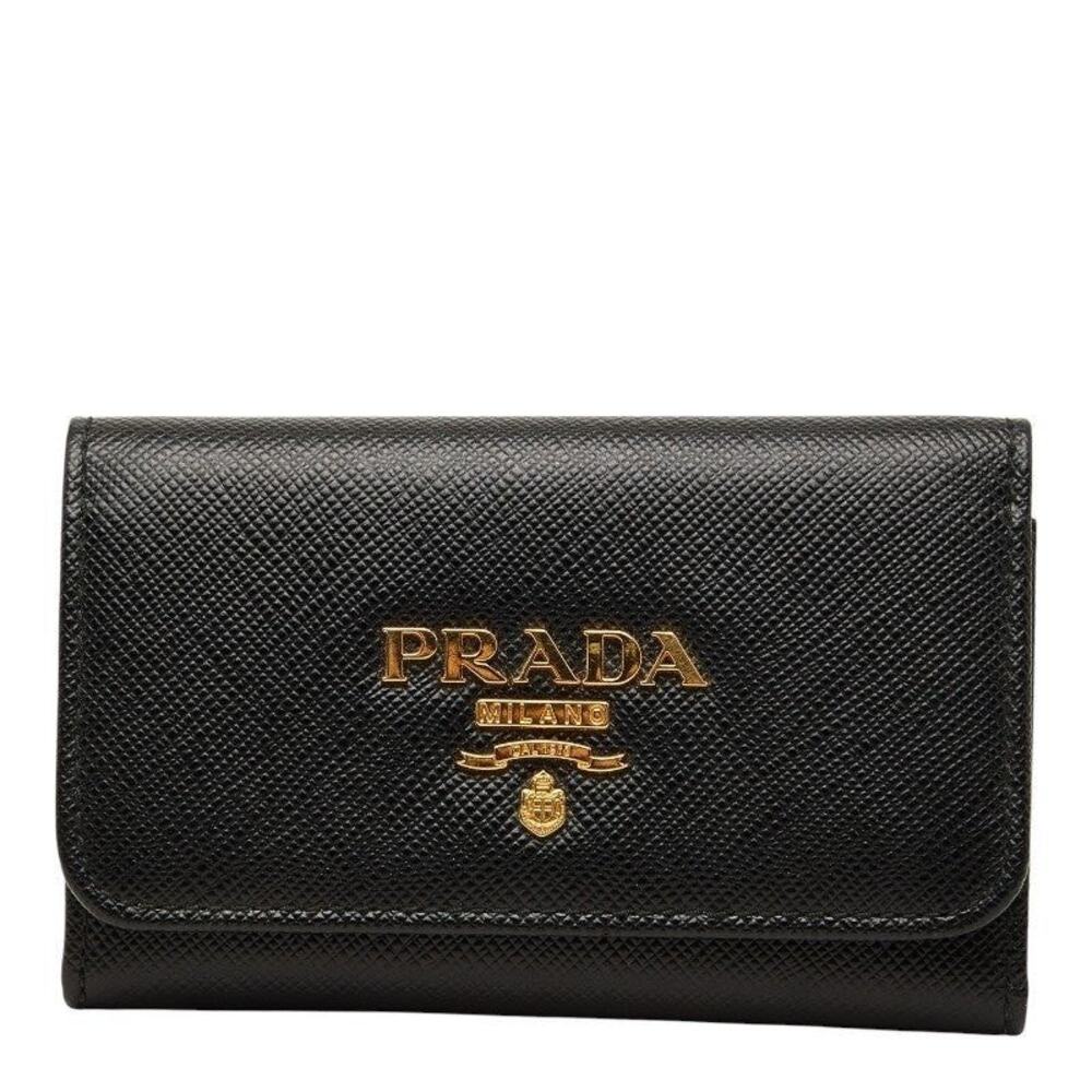 Prada Saffiano 4-Key Case Black NERO Leather